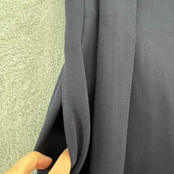 Lafayette148 Pants Women 8 Navy Blue Wool High Rise Tapered Leg Pleated Pockets - Picture 6 of 16